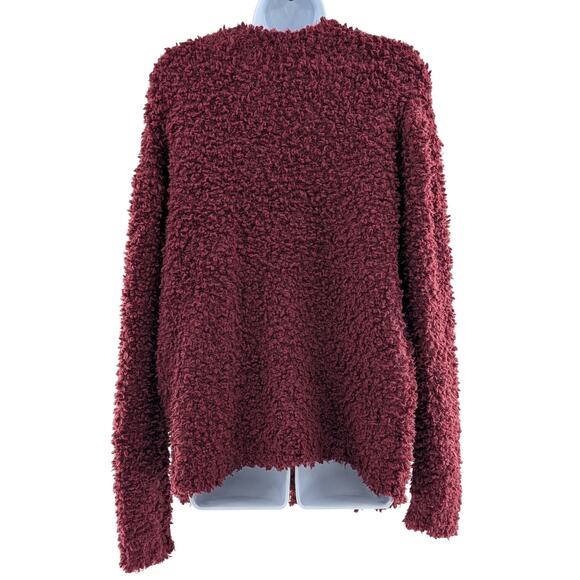 RXB Boucle Teddy Knit Cardigan Zinfandel Red - Picture 3 of 8